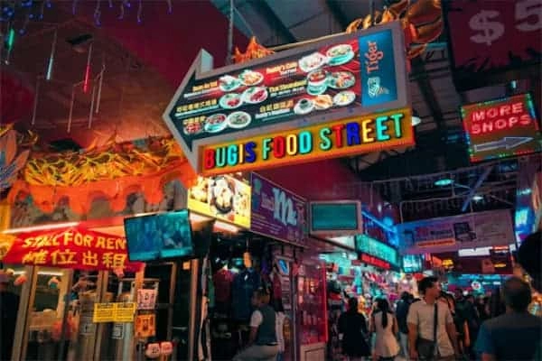 Bugis MRT Surroundings at Night