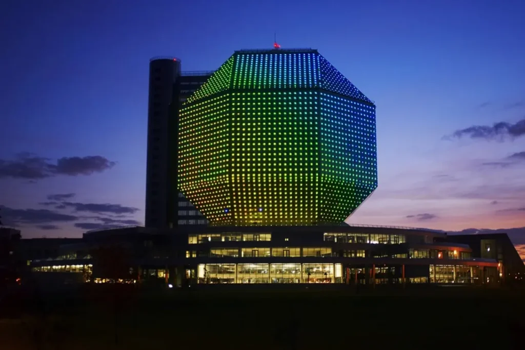 National Library Building Night Lights